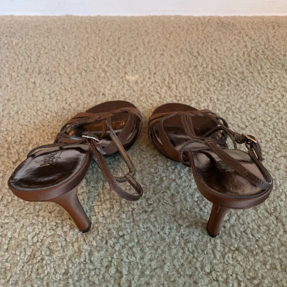 Coffee Brown Women Heel Sandals